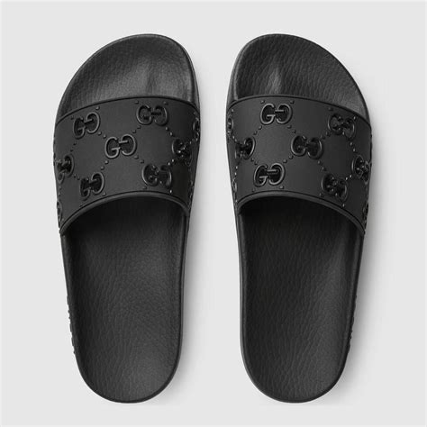 womens gucci rubber sandal|black Gucci sandals for women.